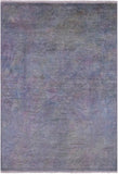 Carved Full Pile Overdyed Hand Knotted Wool Area Rug - 4' 2" X 5' 10" - Golden Nile