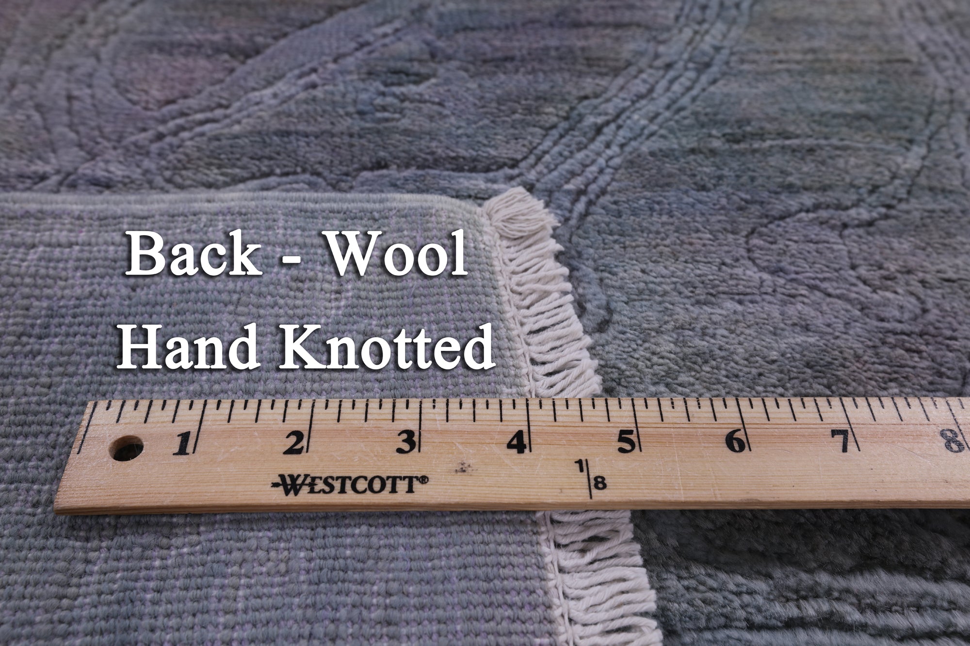 Carved Full Pile Overdyed Hand Knotted Wool Area Rug - 4' 2" X 5' 10" - Golden Nile