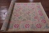 Ivory William Morris Hand Knotted Wool Area Rug - 4' 10" X 8' 3" - Golden Nile
