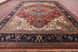 Geometric Persian Hand-Knotted Wool Rug - 12' X 15' 1" - Golden Nile