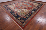 Geometric Persian Hand-Knotted Wool Rug - 12' X 15' 1" - Golden Nile