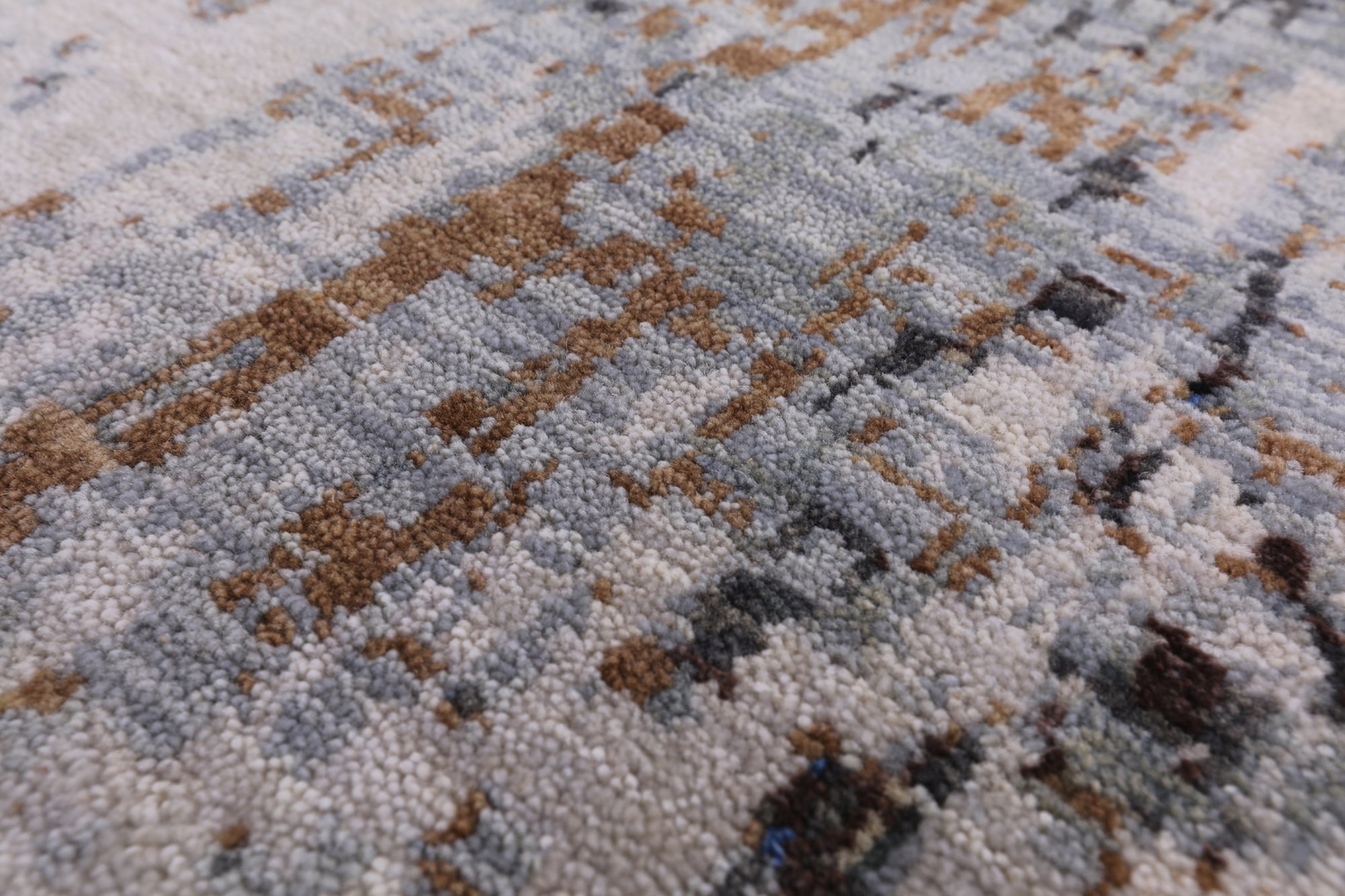 Modern Handmade Wool & Silk Rug - 9' 0" X 12' 0" - Golden Nile