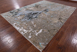 Modern Hand-Knotted Wool & Silk Rug - 9' 0" X 12' 2" - Golden Nile