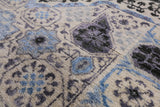 Geometric Persian Mamluk Handmade Wool & Silk Rug - 8' 0" X 9' 11" - Golden Nile