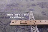 Grey Modern Handmade Wool & Silk Rug - 8' 0" X 10' 0" - Golden Nile