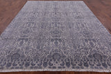 Grey Modern Hand Knotted Wool & Silk Rug - 8' 1" X 10' 0" - Golden Nile