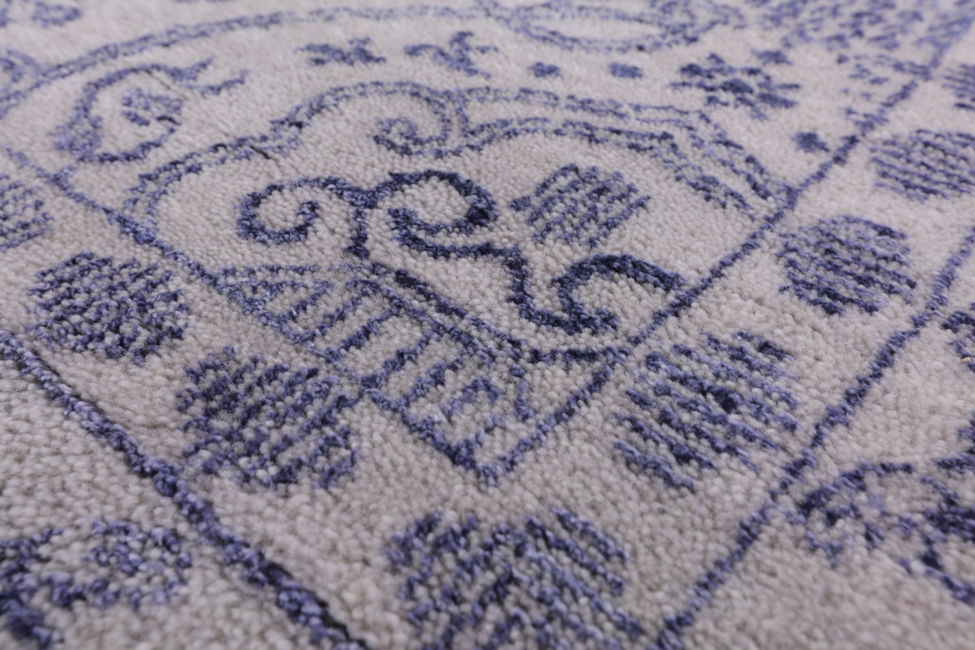 Grey Modern Hand Knotted Wool & Silk Rug - 8' 1" X 10' 0" - Golden Nile