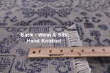 Grey Modern Hand Knotted Wool & Silk Rug - 8' 1" X 10' 0" - Golden Nile