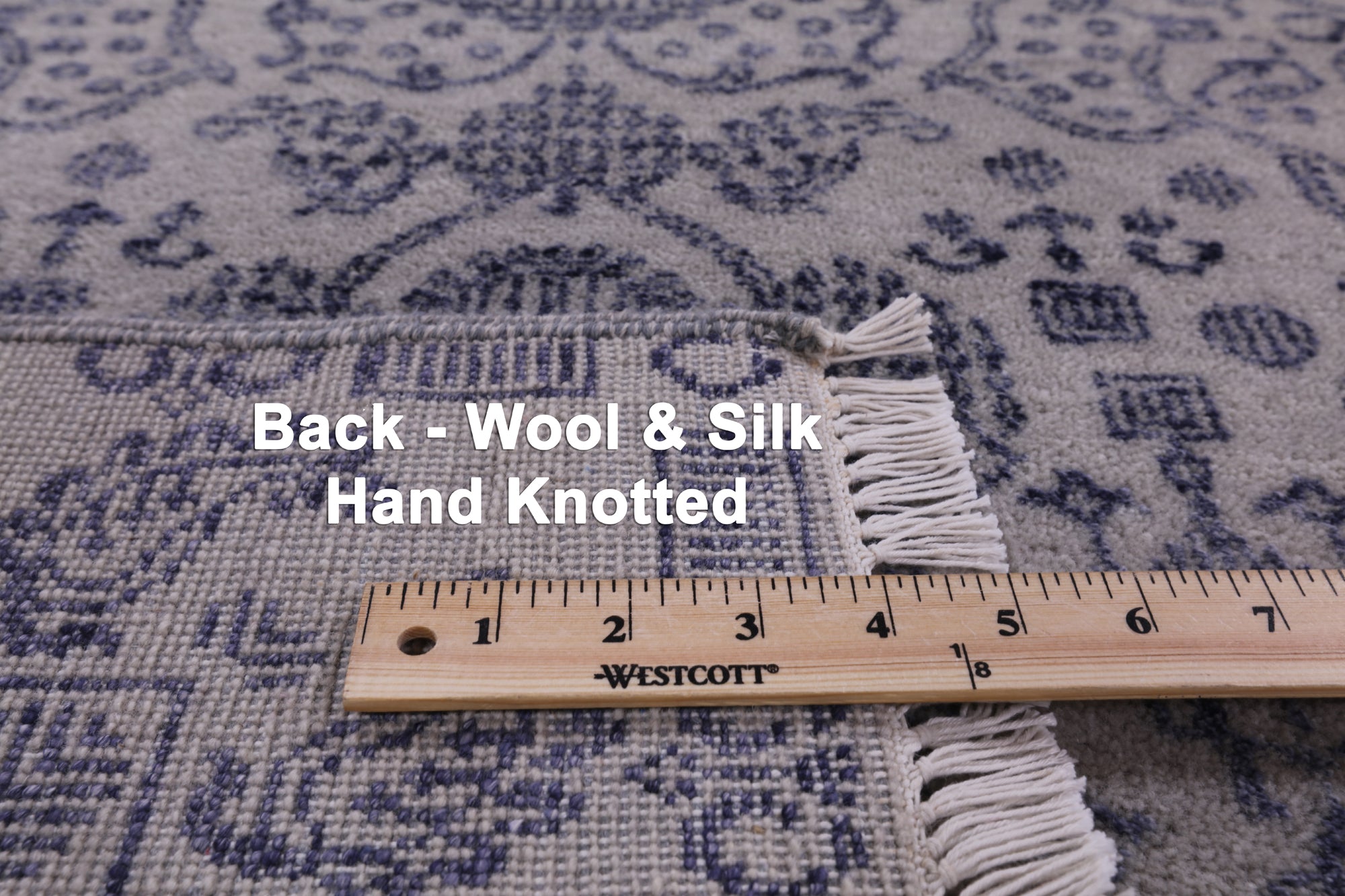Grey Modern Hand Knotted Wool & Silk Rug - 8' 1" X 10' 0" - Golden Nile