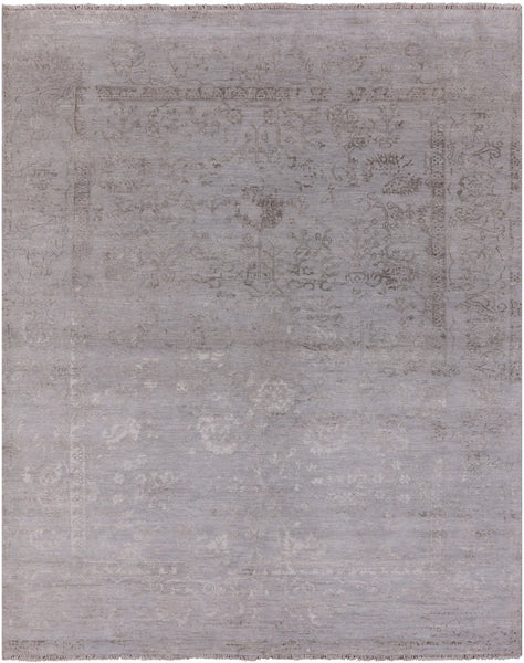 Grey Modern Handmade Wool & Silk Rug - 8' 1" X 10' 2" - Golden Nile