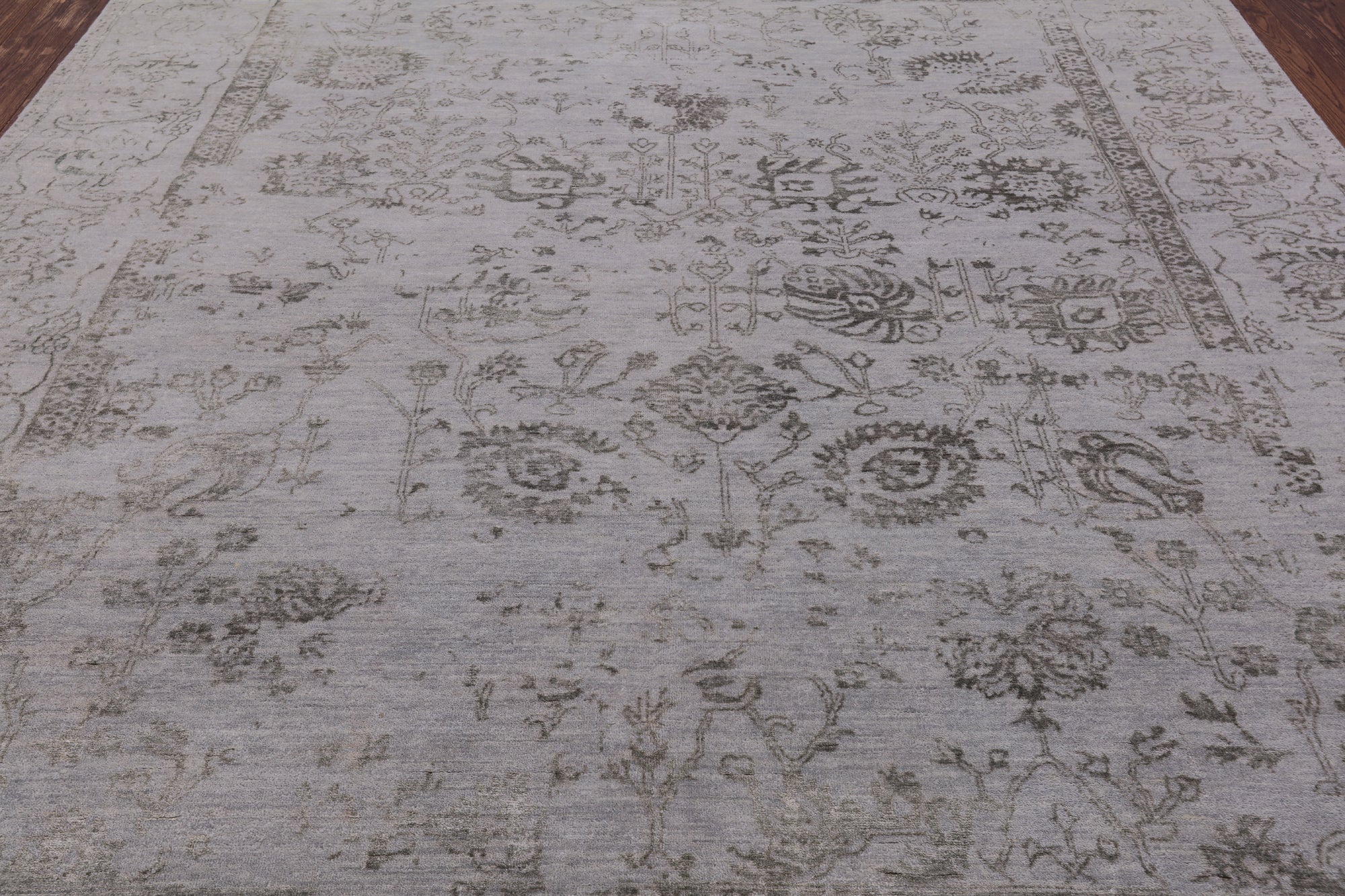 Grey Modern Handmade Wool & Silk Rug - 8' 1" X 10' 2" - Golden Nile