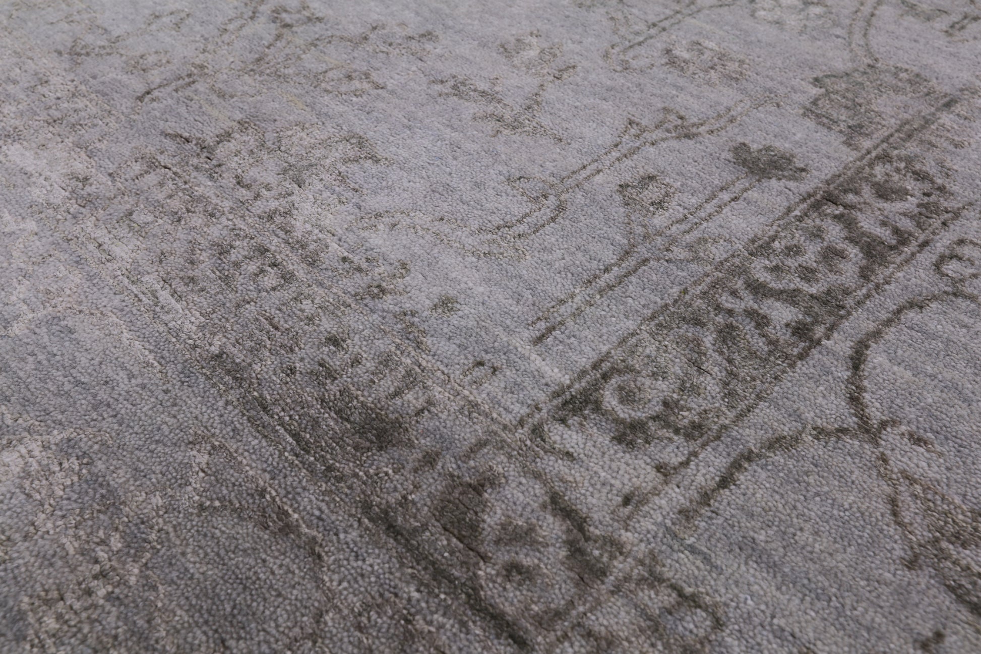 Grey Modern Handmade Wool & Silk Rug - 8' 1" X 10' 2" - Golden Nile