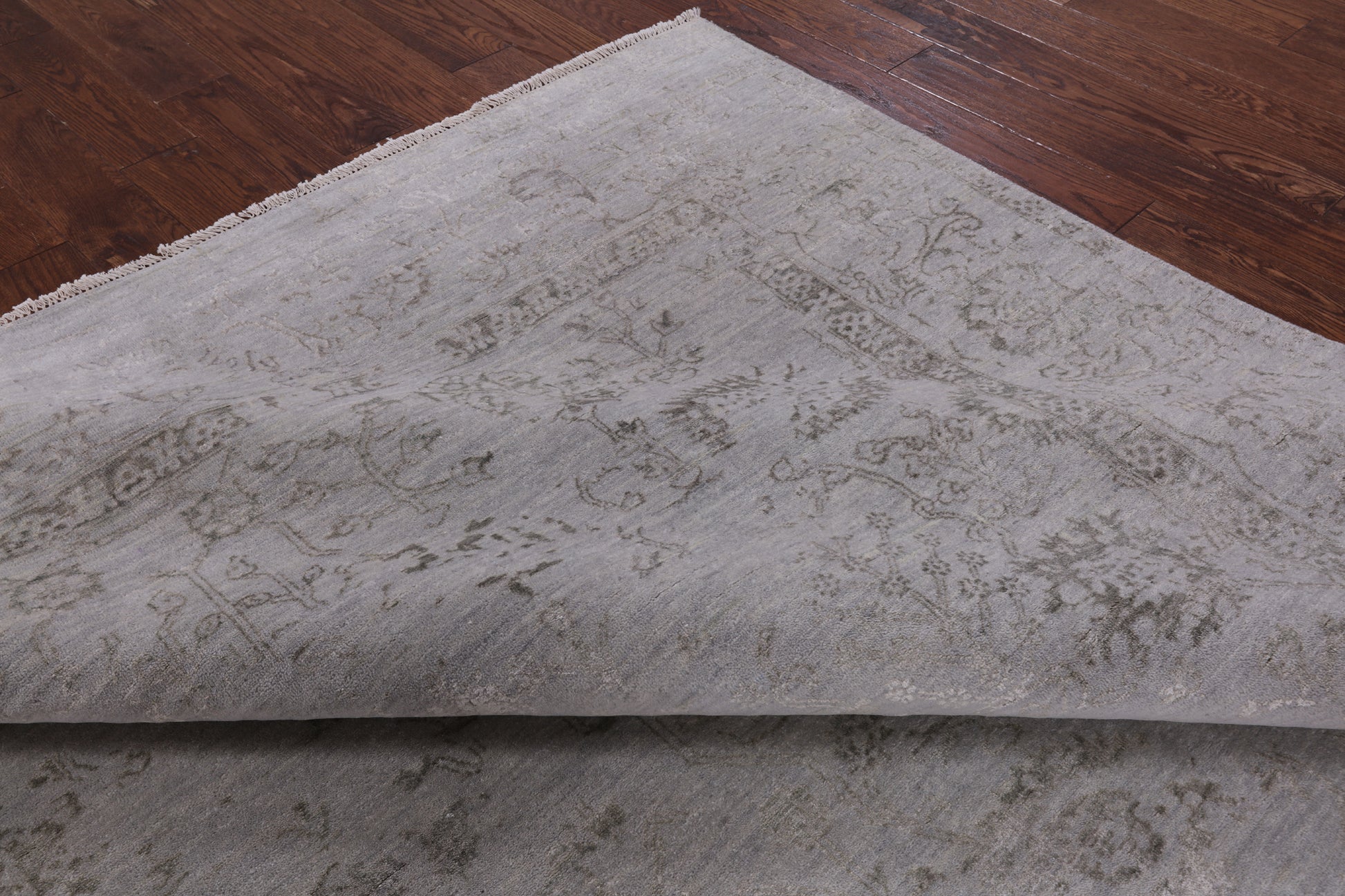 Grey Modern Handmade Wool & Silk Rug - 8' 1" X 10' 2" - Golden Nile