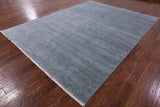 Grey Modern Hand Knotted Wool & Silk Rug - 7' 11" X 10' 4" - Golden Nile