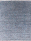 Grey Modern Hand Knotted Wool & Silk Rug - 7' 11" X 10' 4" - Golden Nile