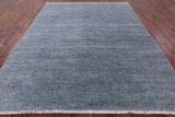 Grey Modern Hand Knotted Wool & Silk Rug - 7' 11" X 10' 4" - Golden Nile