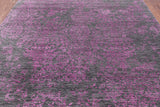 Grey Modern Hand Knotted Wool & Silk Rug - 8' 0" X 10' 0" - Golden Nile