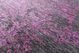 Grey Modern Hand Knotted Wool & Silk Rug - 8' 0" X 10' 0" - Golden Nile