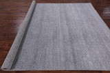 Grey Modern Handmade Wool & Silk Rug - 7' 11" X 9' 11" - Golden Nile
