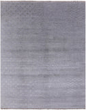 Grey Modern Handmade Wool & Silk Rug - 7' 11" X 9' 11" - Golden Nile