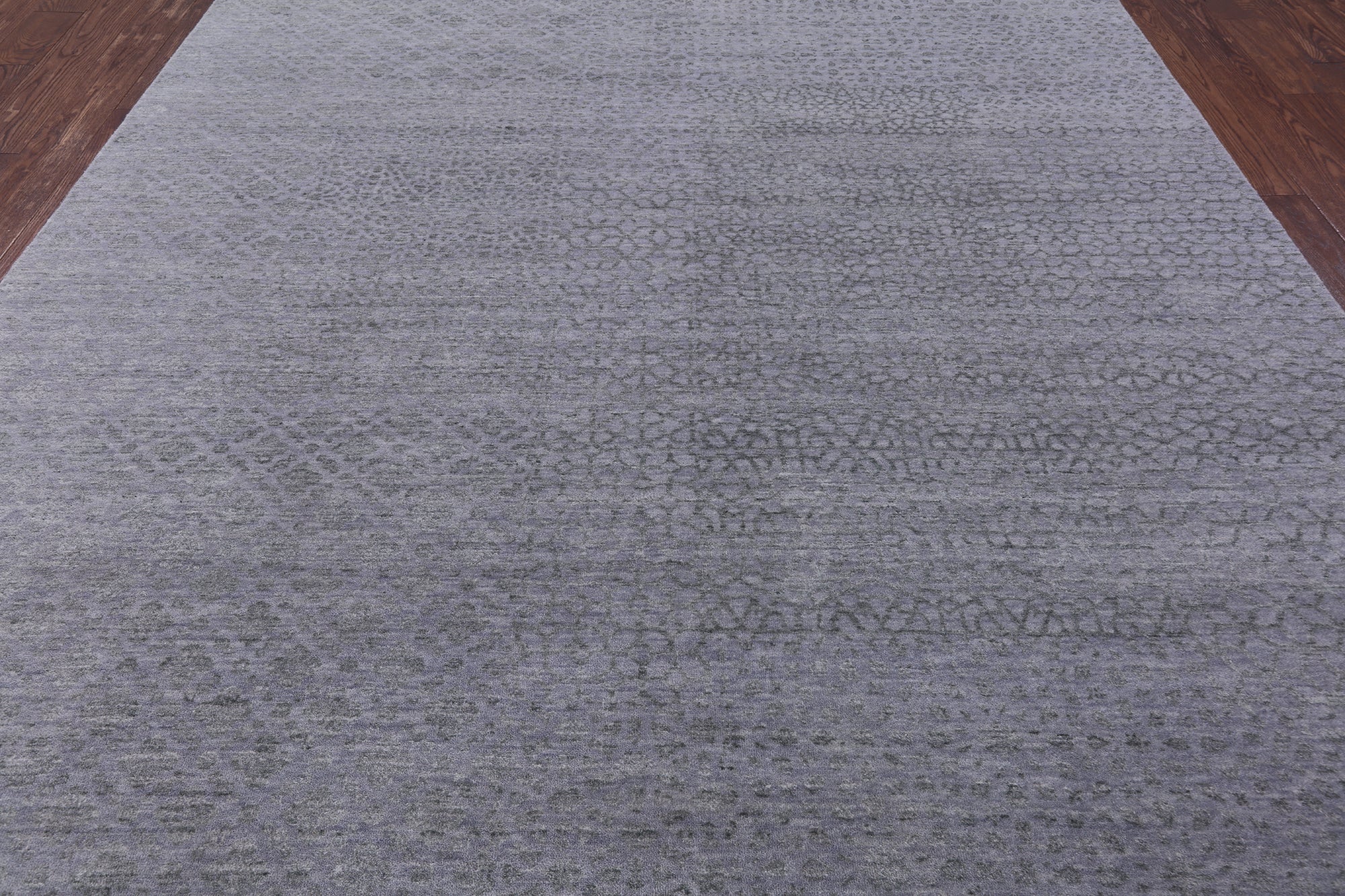 Grey Modern Handmade Wool & Silk Rug - 7' 11" X 9' 11" - Golden Nile