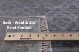 Grey Modern Handmade Wool & Silk Rug - 7' 11" X 9' 11" - Golden Nile