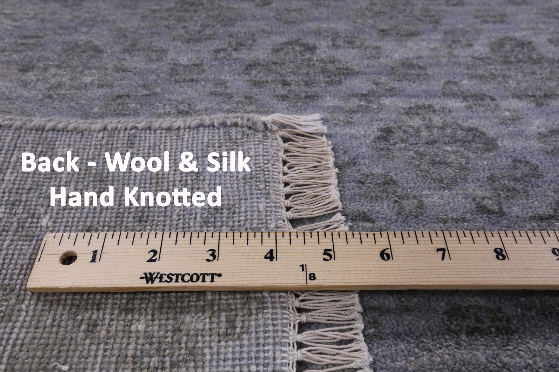 Grey Modern Handmade Wool & Silk Rug - 7' 11" X 9' 11" - Golden Nile