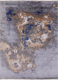 Modern Abstract Handmade Wool & Silk Rug - 9' 1" X 12' 3" - Golden Nile