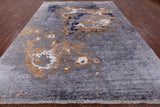 Modern Abstract Handmade Wool & Silk Rug - 9' 1" X 12' 3" - Golden Nile
