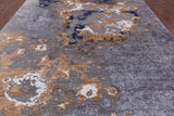 Modern Abstract Handmade Wool & Silk Rug - 9' 1" X 12' 3" - Golden Nile