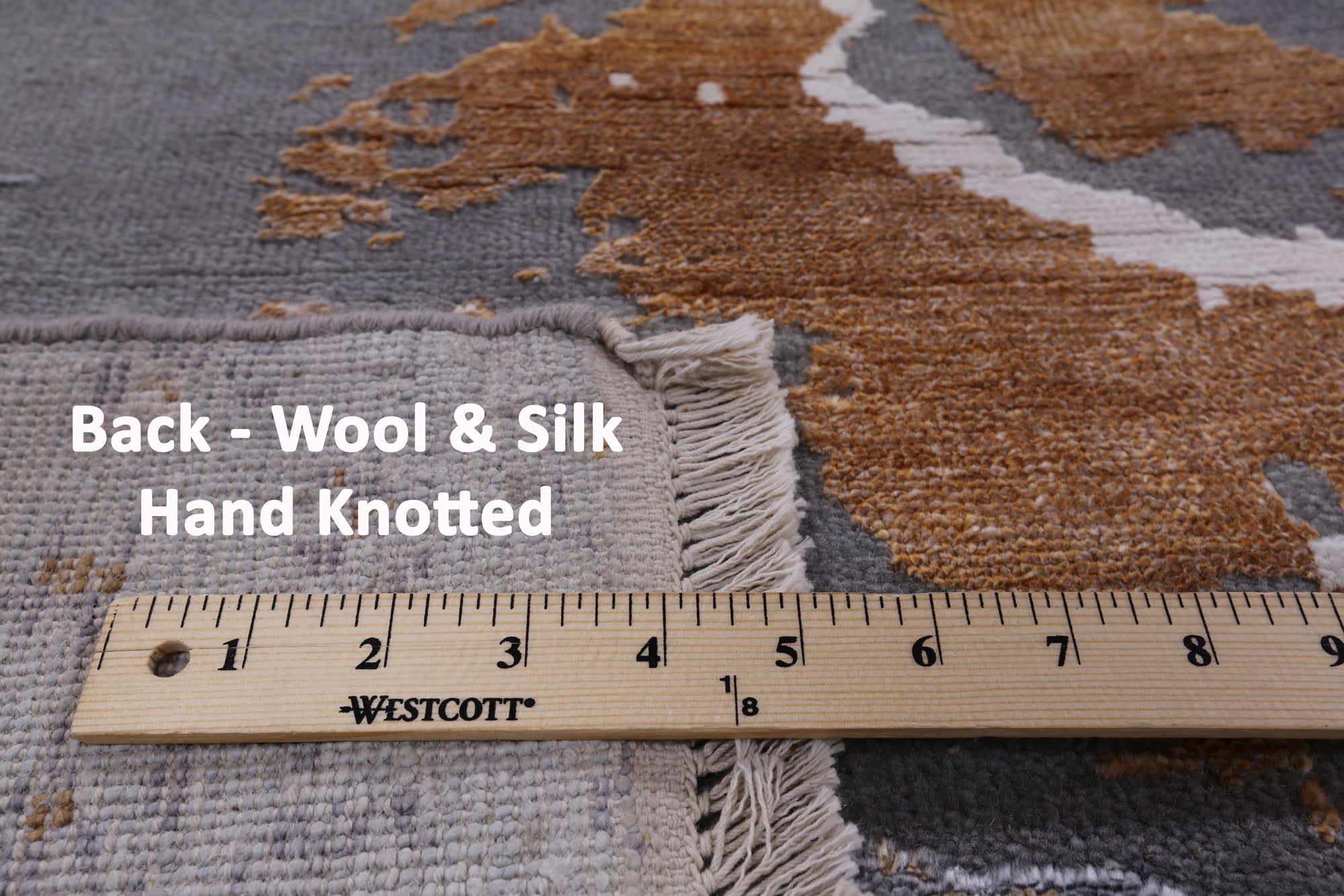 Modern Abstract Handmade Wool & Silk Rug - 9' 1" X 12' 3" - Golden Nile