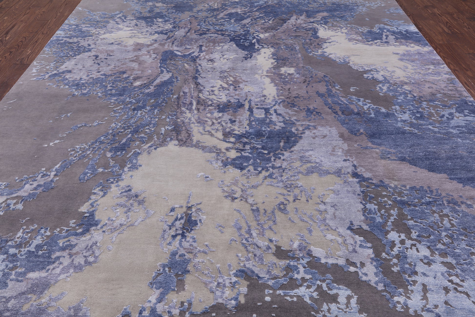 Modern Hand Knotted Wool & Silk Rug - 9' 0" X 11' 11" - Golden Nile