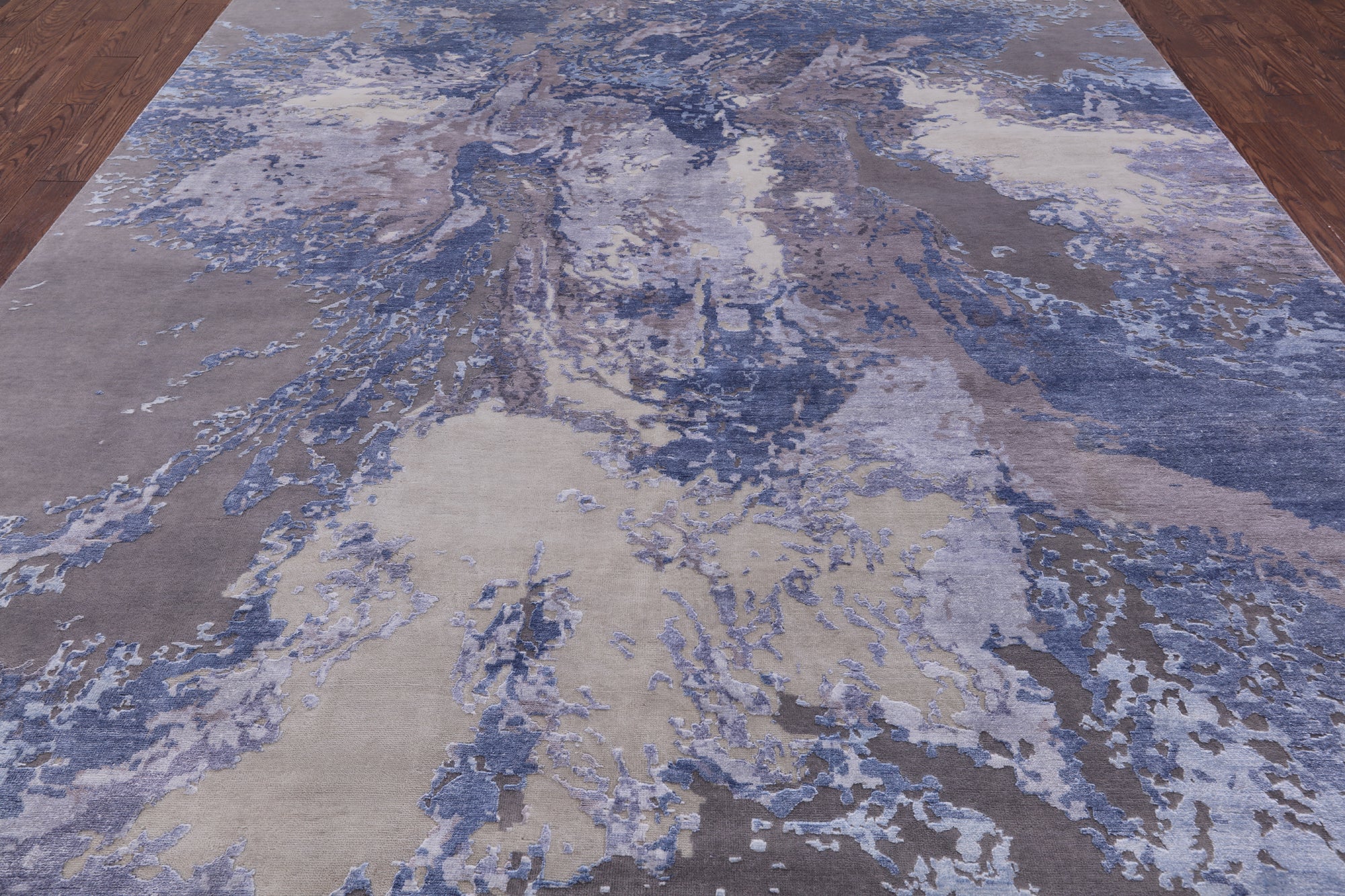 Modern Hand Knotted Wool & Silk Rug - 9' 0" X 11' 11" - Golden Nile