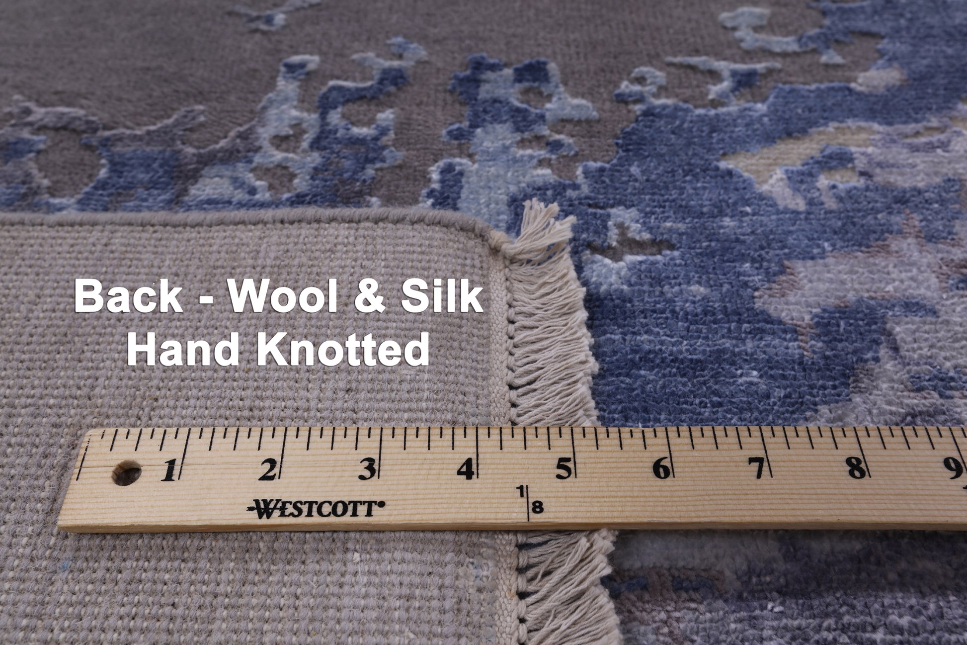 Modern Hand Knotted Wool & Silk Rug - 9' 0" X 11' 11" - Golden Nile