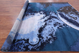 Full Moon Design Modern Handmade Wool & Silk Rug - 9' 0" X 12' 0" - Golden Nile