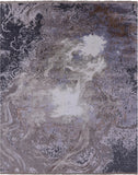 Modern Hand Knotted Wool & Silk Rug - 7' 11" X 9' 10" - Golden Nile
