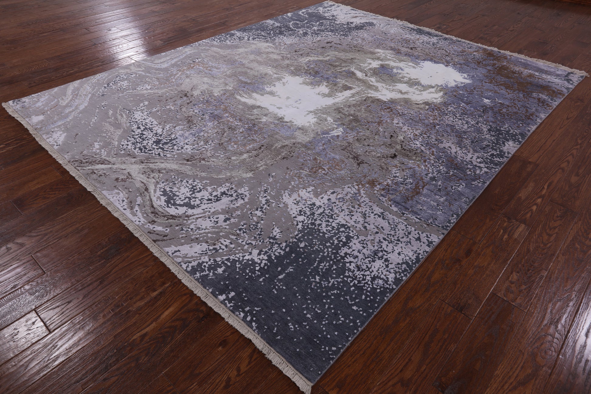 Modern Hand Knotted Wool & Silk Rug - 7' 11" X 9' 10" - Golden Nile