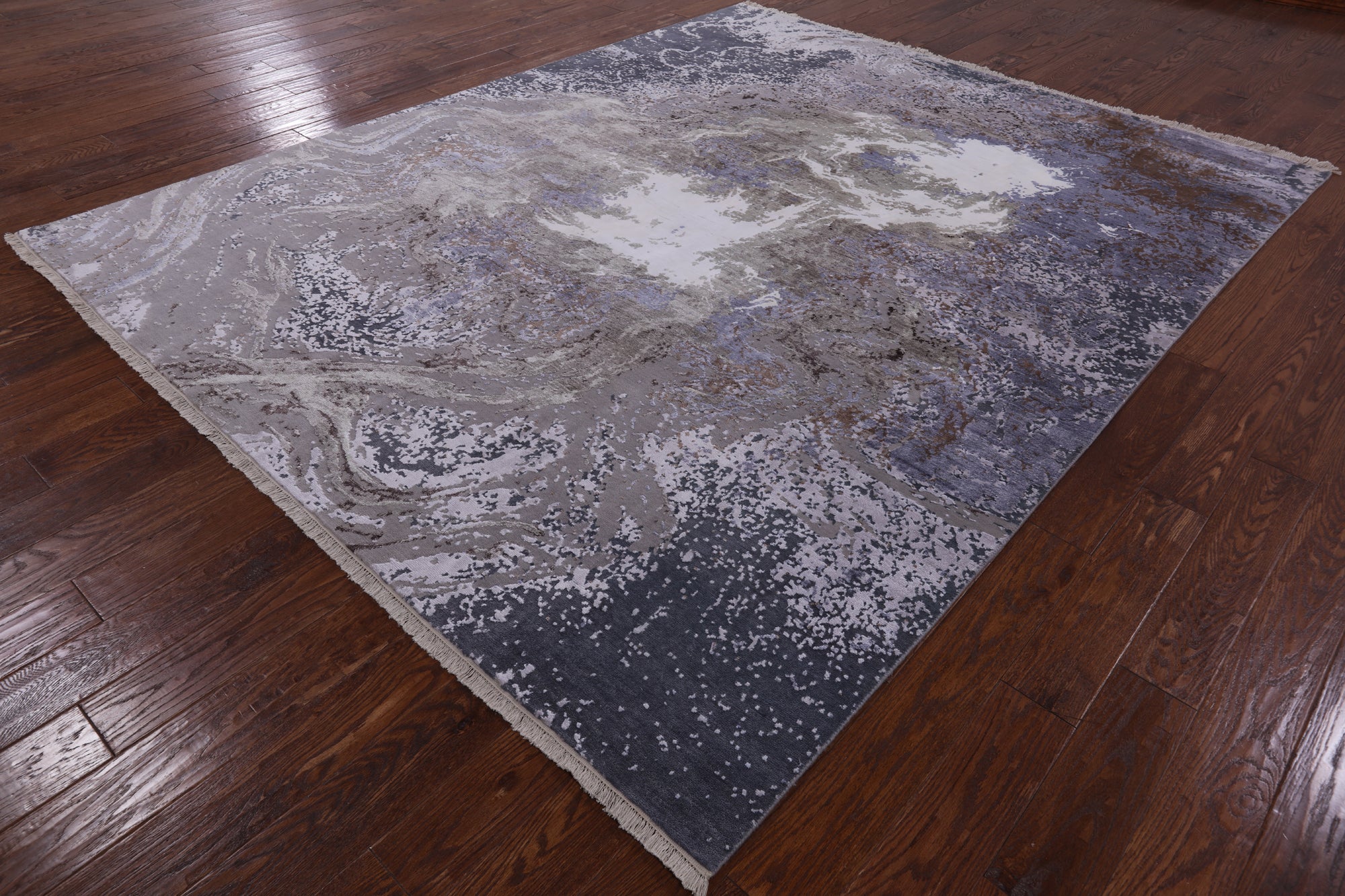 Modern Hand Knotted Wool & Silk Rug - 7' 11" X 9' 10" - Golden Nile