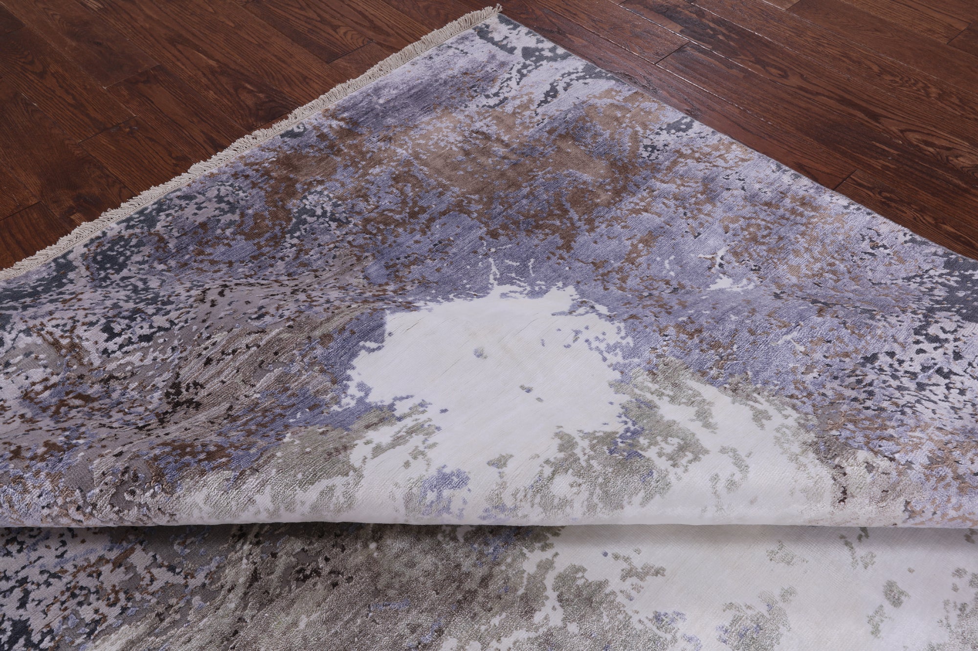 Modern Hand Knotted Wool & Silk Rug - 7' 11" X 9' 10" - Golden Nile