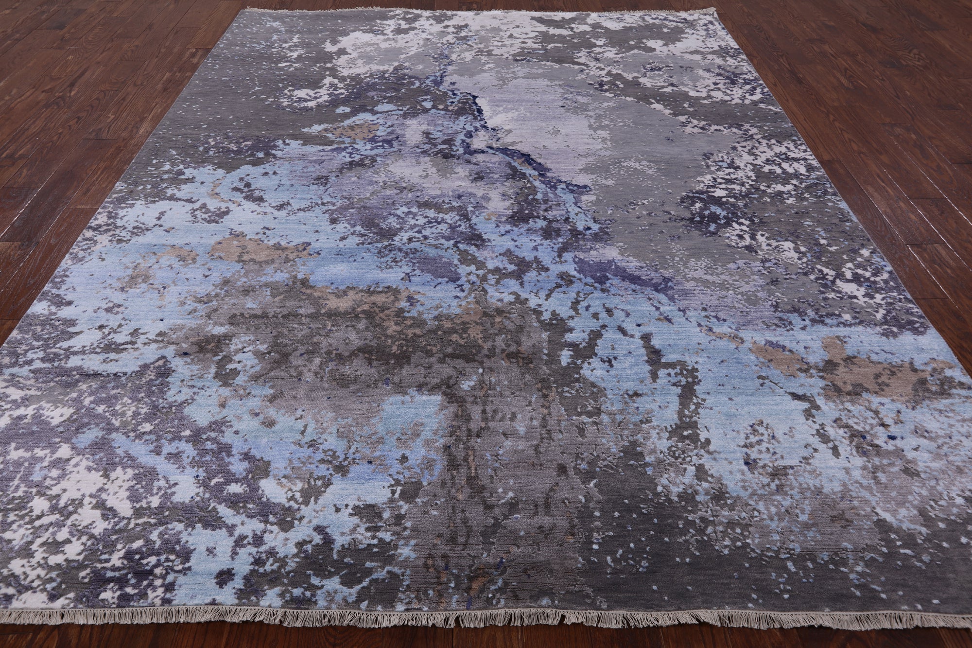 Modern Hand Knotted Wool & Silk Rug - 8' 1" X 10' 0" - Golden Nile