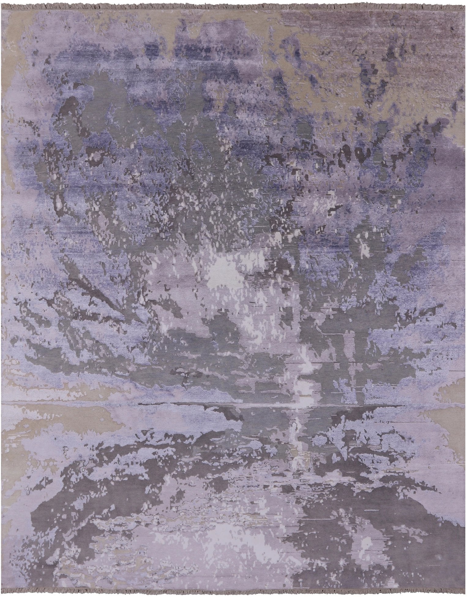 Modern Handmade Wool & Silk Rug - 8' 1" X 10' 1" - Golden Nile
