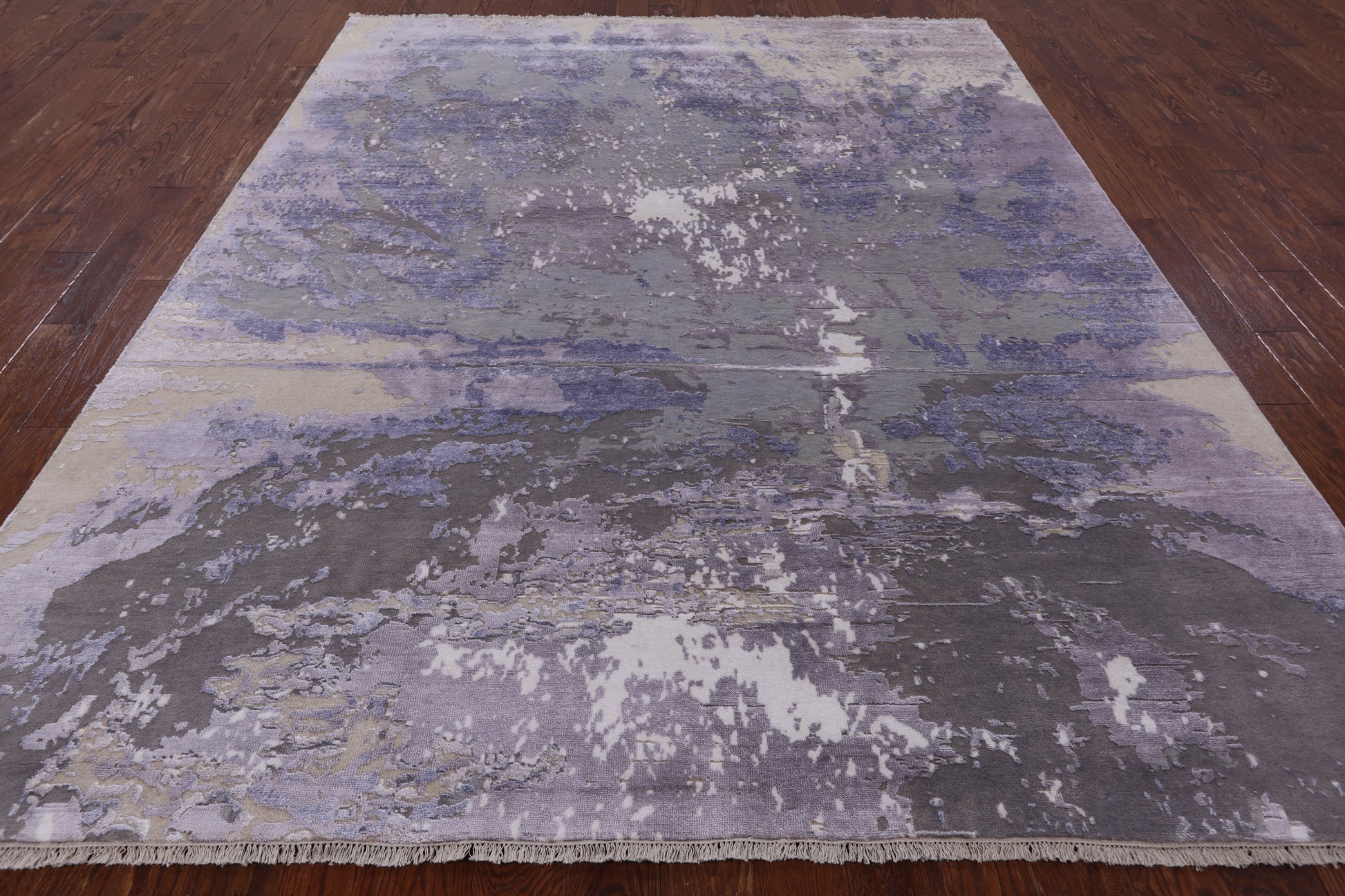Modern Handmade Wool & Silk Rug - 8' 1" X 10' 1" - Golden Nile