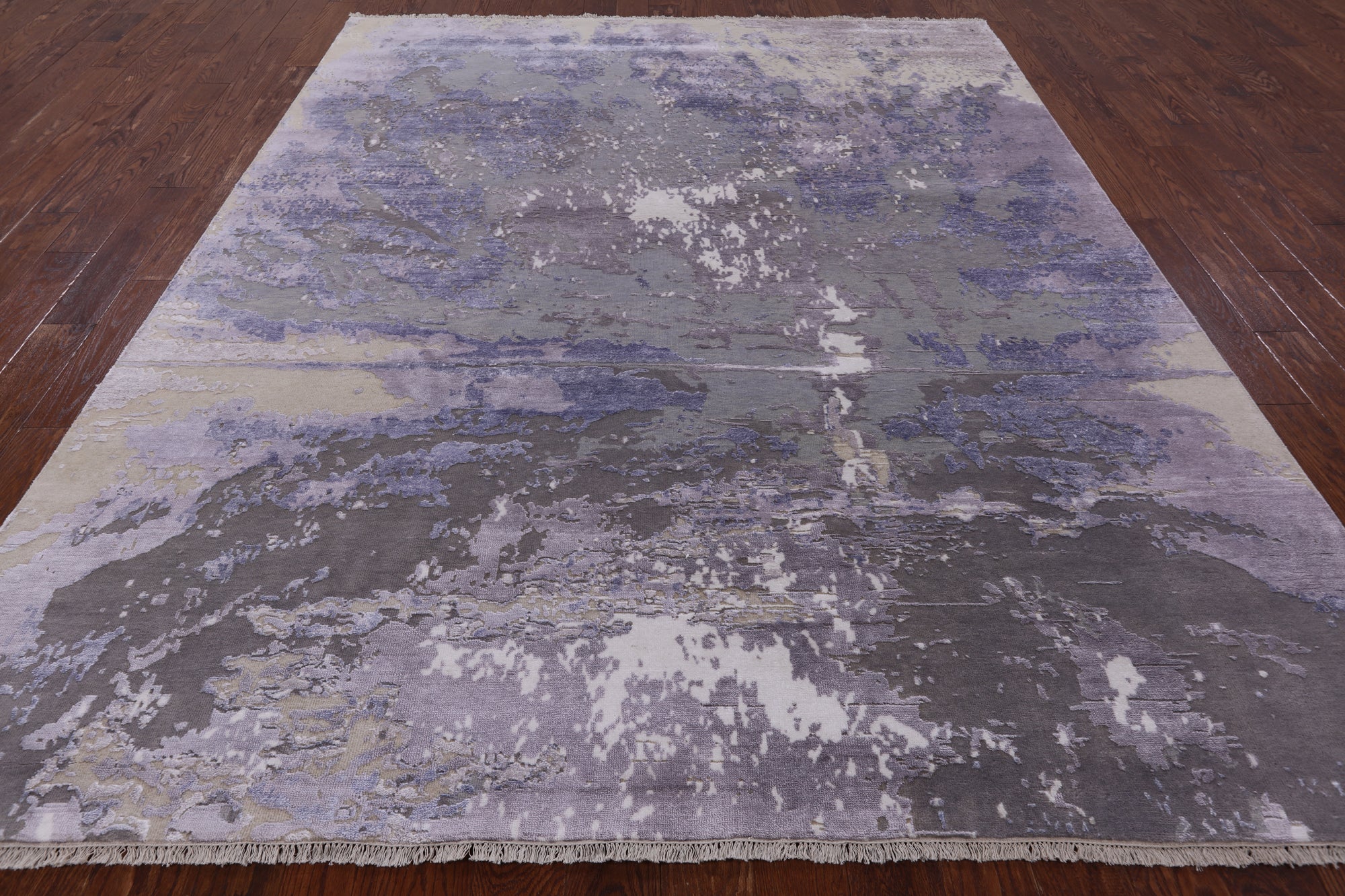Modern Handmade Wool & Silk Rug - 8' 1" X 10' 1" - Golden Nile