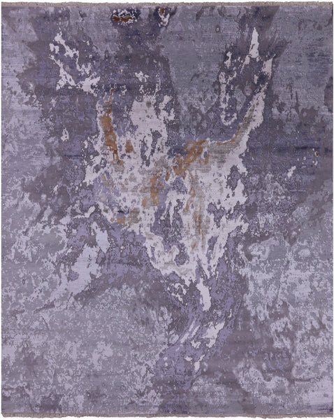 Modern Handmade Wool & Silk Rug - 8' 2" X 10' 1" - Golden Nile