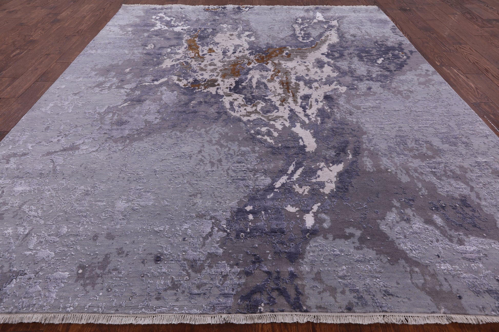Modern Handmade Wool & Silk Rug - 8' 2" X 10' 1" - Golden Nile