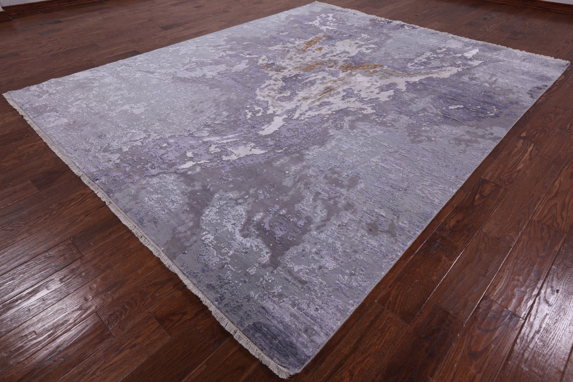 Modern Handmade Wool & Silk Rug - 8' 2" X 10' 1" - Golden Nile