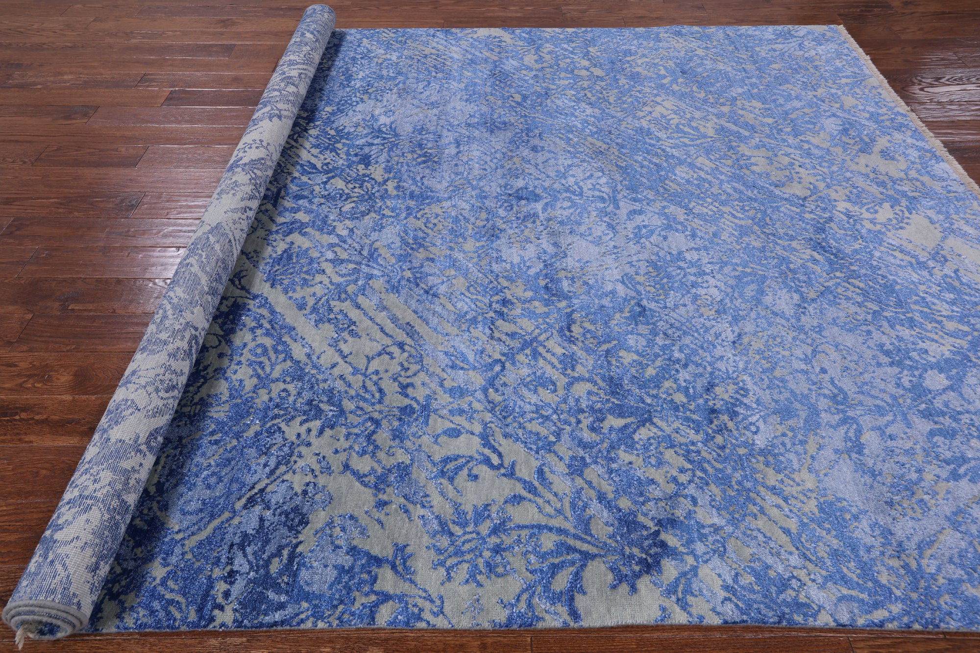 Modern Handmade Wool & Silk Rug - 7' 11" X 9' 11" - Golden Nile
