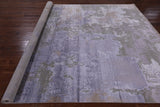 Modern Abstract Hand Knotted Wool & Silk Rug - 7' 11" X 9' 10" - Golden Nile
