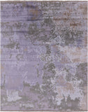 Modern Abstract Hand Knotted Wool & Silk Rug - 7' 11" X 9' 10" - Golden Nile
