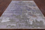 Modern Abstract Hand Knotted Wool & Silk Rug - 7' 11" X 9' 10" - Golden Nile